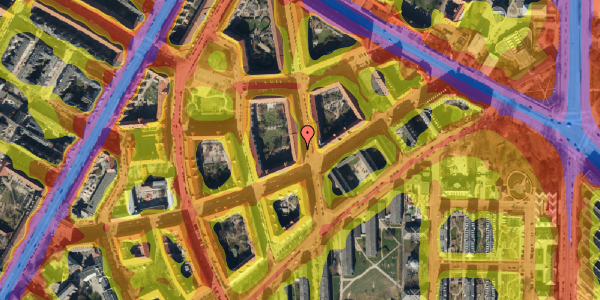 Trafikstøjkort på Refsnæsgade 35, 4. th, 2200 København N