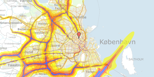 Trafikstøjkort på Refsnæsgade 39, 4. tv, 2200 København N