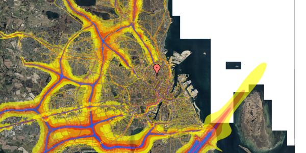 Trafikstøjkort på Refsnæsgade 40, 1. tv, 2200 København N