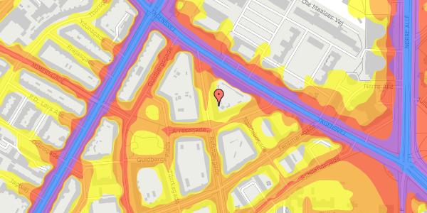 Trafikstøjkort på Refsnæsgade 48, st. th, 2200 København N