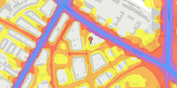 Trafikstøjkort på Refsnæsgade 48, 1. th, 2200 København N