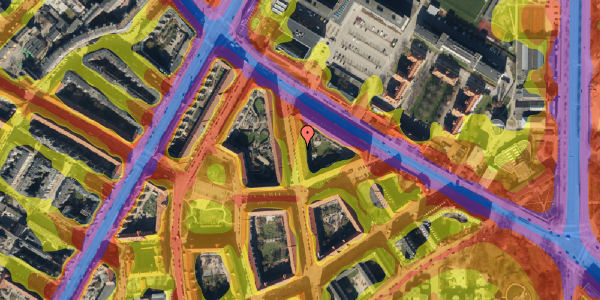 Trafikstøjkort på Refsnæsgade 50, 1. 1, 2200 København N