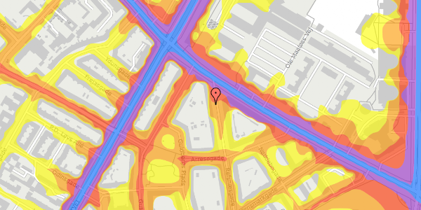 Trafikstøjkort på Refsnæsgade 63, st. th, 2200 København N