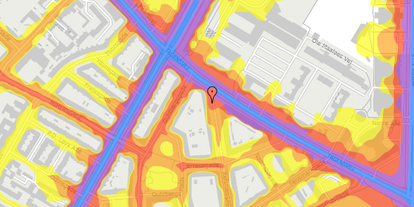 Trafikstøjkort på Refsnæsgade 67, st. th, 2200 København N