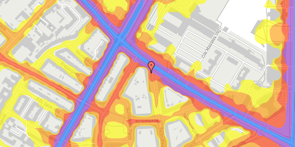 Trafikstøjkort på Refsnæsgade 69, st. , 2200 København N