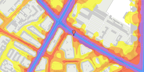 Trafikstøjkort på Refsnæsgade 71, st. , 2200 København N