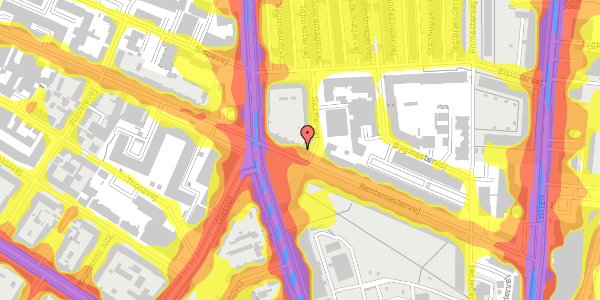 Trafikstøjkort på Rentemestervej 18, 1. th, 2400 København NV