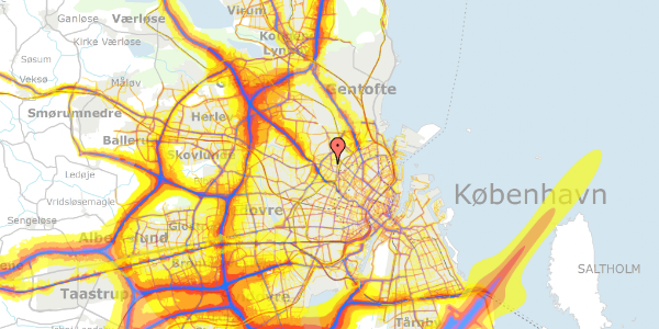 Trafikstøjkort på Rentemestervej 19B, 1. 3, 2400 København NV