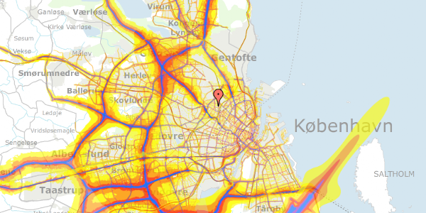 Trafikstøjkort på Rentemestervej 21E, 1. 1, 2400 København NV