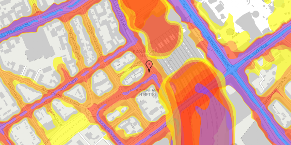 Trafikstøjkort på Reventlowsgade 22, kl. th, 1651 København V