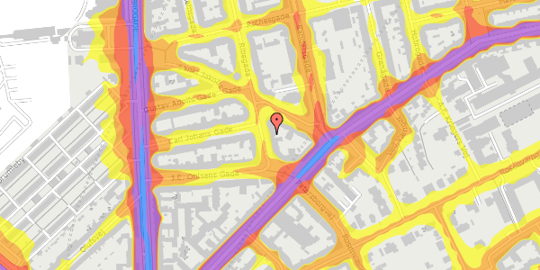 Trafikstøjkort på Ribegade 4, kl. , 2100 København Ø