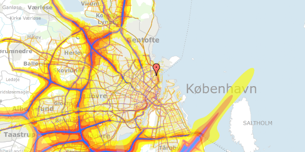 Trafikstøjkort på Ribegade 10A, st. , 2100 København Ø