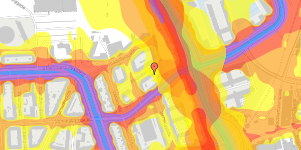 Trafikstøjkort på Ringkøbinggade 12, 4. th, 2100 København Ø