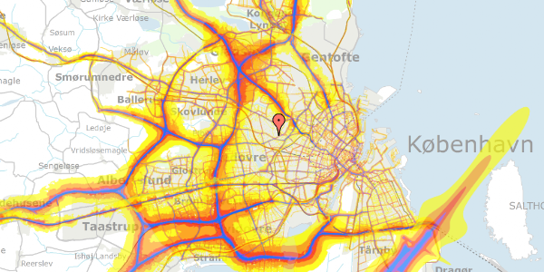 Trafikstøjkort på Risbyholmvej 13, 2700 Brønshøj