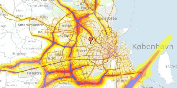 Trafikstøjkort på Risbyholmvej 16, 2700 Brønshøj