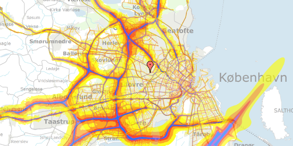 Trafikstøjkort på Risbyholmvej 20, 2700 Brønshøj