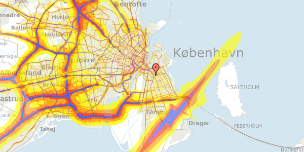 Trafikstøjkort på Romsdalsgade 3, 1. th, 2300 København S