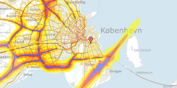 Trafikstøjkort på Romsdalsgade 9, st. th, 2300 København S