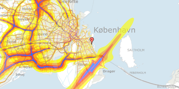 Trafikstøjkort på Roselillevej 28, 2300 København S