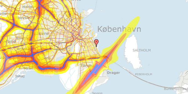 Trafikstøjkort på Roselillevej 82, 2300 København S