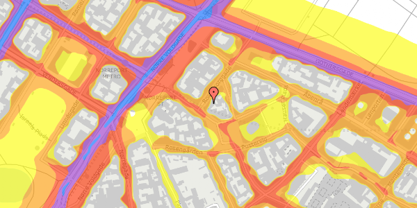 Trafikstøjkort på Rosenborggade 2, st. th, 1130 København K