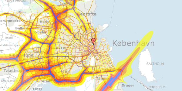 Trafikstøjkort på Rosenborggade 5A, 1. , 1130 København K