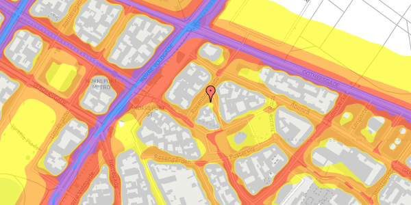 Trafikstøjkort på Rosenborggade 6, 3. , 1130 København K