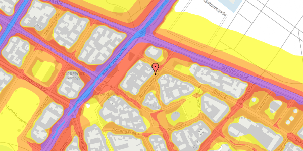 Trafikstøjkort på Rosenborggade 7, kl. , 1130 København K