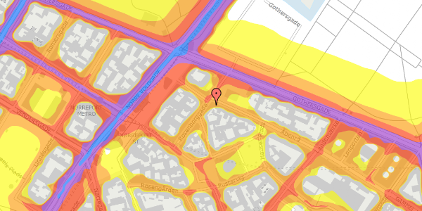 Trafikstøjkort på Rosenborggade 12, 1130 København K