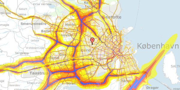 Trafikstøjkort på Rosenlunds Allé 1, 1. th, 2720 Vanløse