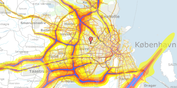 Trafikstøjkort på Rosenlunds Allé 9A, kl. , 2720 Vanløse