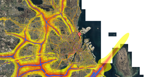 Trafikstøjkort på Rosenvængets Allé 17B, st. th, 2100 København Ø