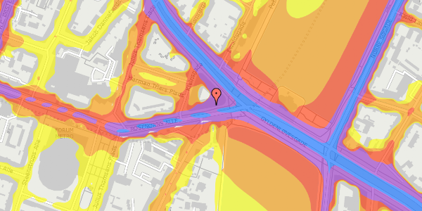 Trafikstøjkort på Rosenørns Allé 4, kl. 1, 1634 København V