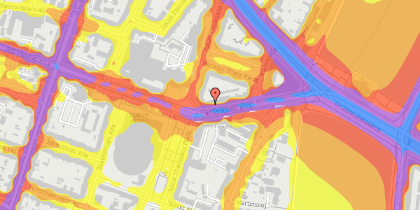 Trafikstøjkort på Rosenørns Allé 16, 1. , 1634 København V