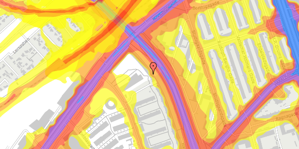 Trafikstøjkort på Rovsingsgade 57, st. th, 2200 København N