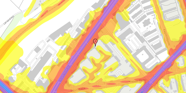 Trafikstøjkort på Rovsingsgade 71, st. th, 2200 København N