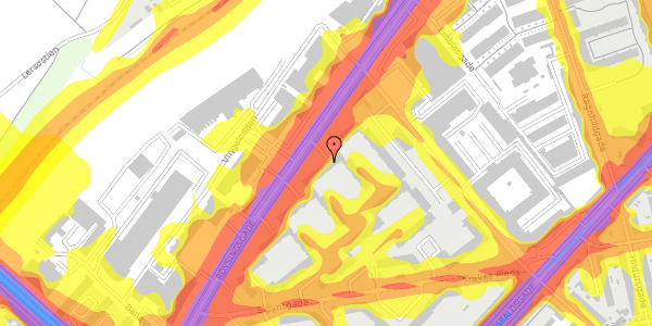 Trafikstøjkort på Rovsingsgade 73, 1. th, 2200 København N