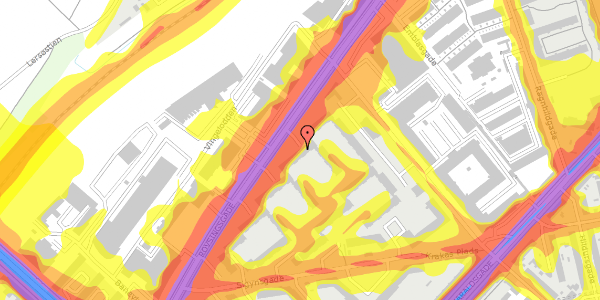 Trafikstøjkort på Rovsingsgade 73, 2. th, 2200 København N