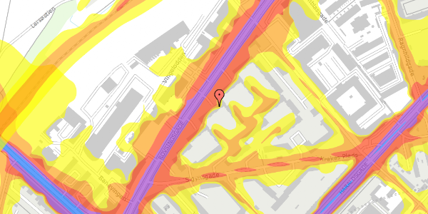 Trafikstøjkort på Rovsingsgade 81, st. th, 2200 København N