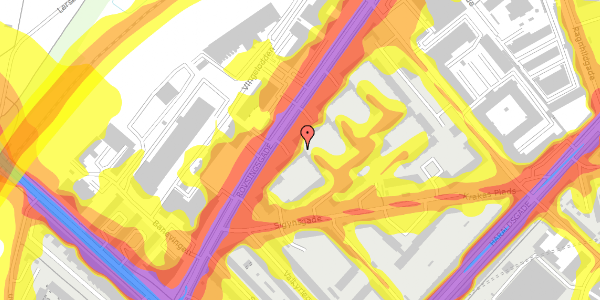 Trafikstøjkort på Rovsingsgade 87, 1. th, 2200 København N