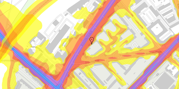 Trafikstøjkort på Rovsingsgade 91, 2. th, 2200 København N