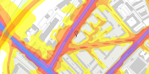 Trafikstøjkort på Rovsingsgade 95, st. tv, 2200 København N