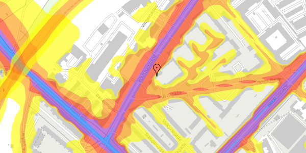 Trafikstøjkort på Rovsingsgade 97, st. th, 2200 København N