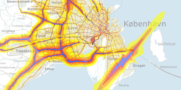 Trafikstøjkort på Rubinsteinsvej 43, 2. th, 2450 København SV