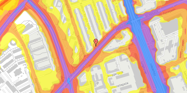 Trafikstøjkort på Rudolph Berghs Gade 1, kl. , 2100 København Ø