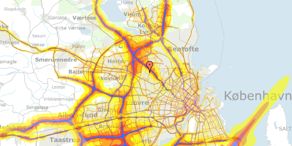 Trafikstøjkort på Ruten 14, st. 12, 2700 Brønshøj