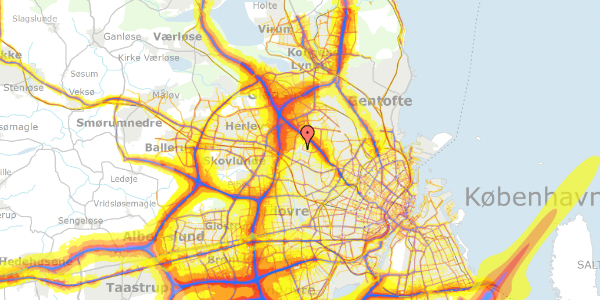 Trafikstøjkort på Ruten 151, 2700 Brønshøj