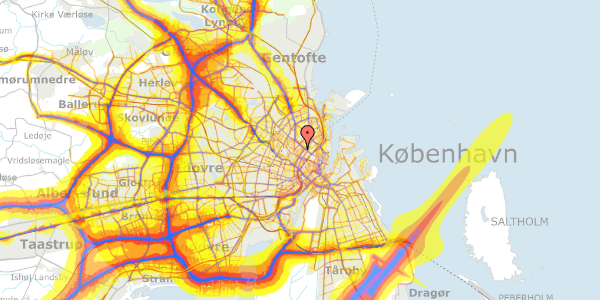 Trafikstøjkort på Ryesgade 16, st. 18, 2200 København N