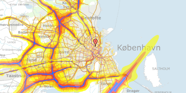 Trafikstøjkort på Ryesgade 16, 2. 223, 2200 København N