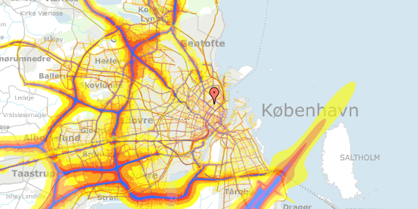 Trafikstøjkort på Ryesgade 44B, kl. , 2100 København Ø